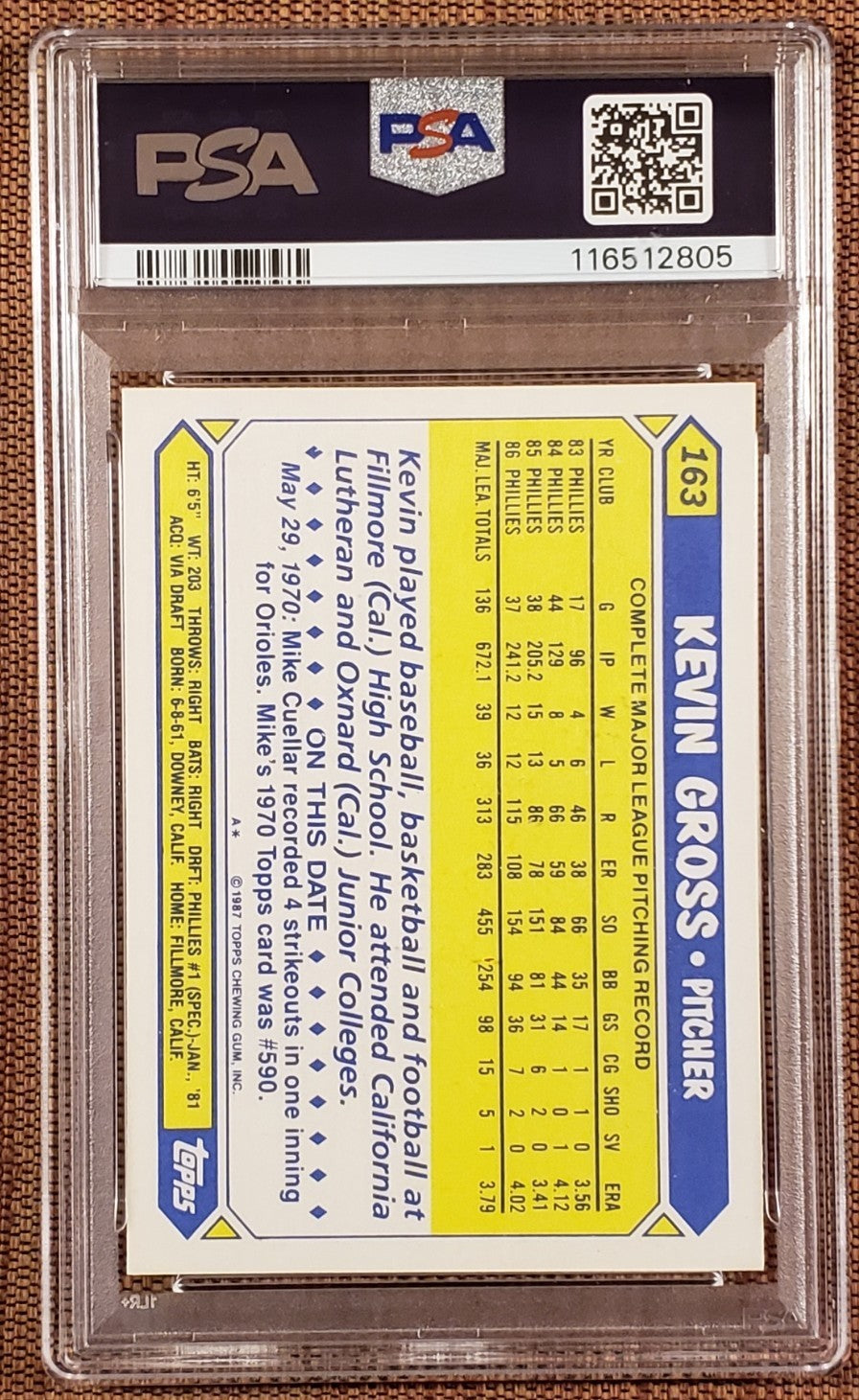 1987 Topps Tiffany #163 Kevin Gross Phillies Baseball Card PSA 10 Gem Mint1