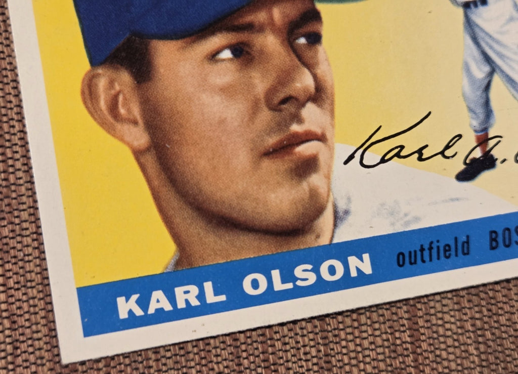 1955 Topps #72 Karl Olson Boston Red Sox Authentic Original Baseball Card4