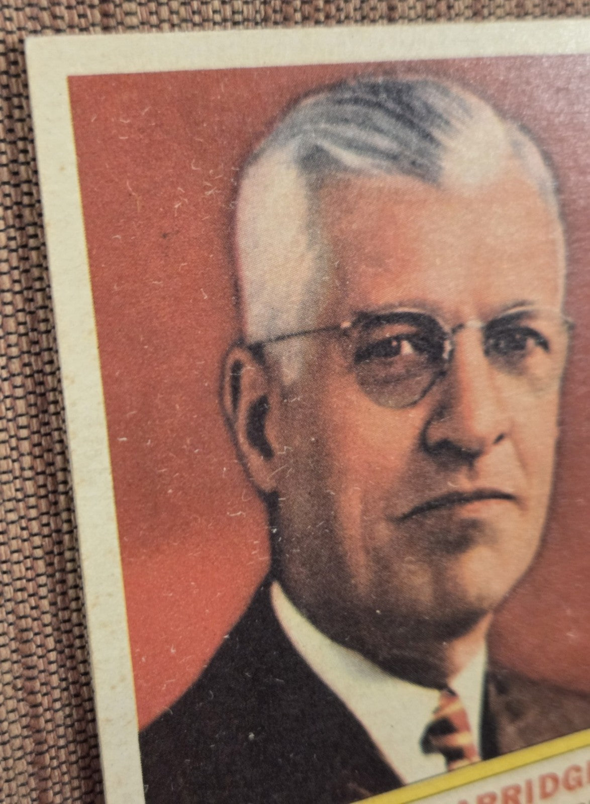 1956 Topps #1 William Harridge American League President Original Baseball Card2