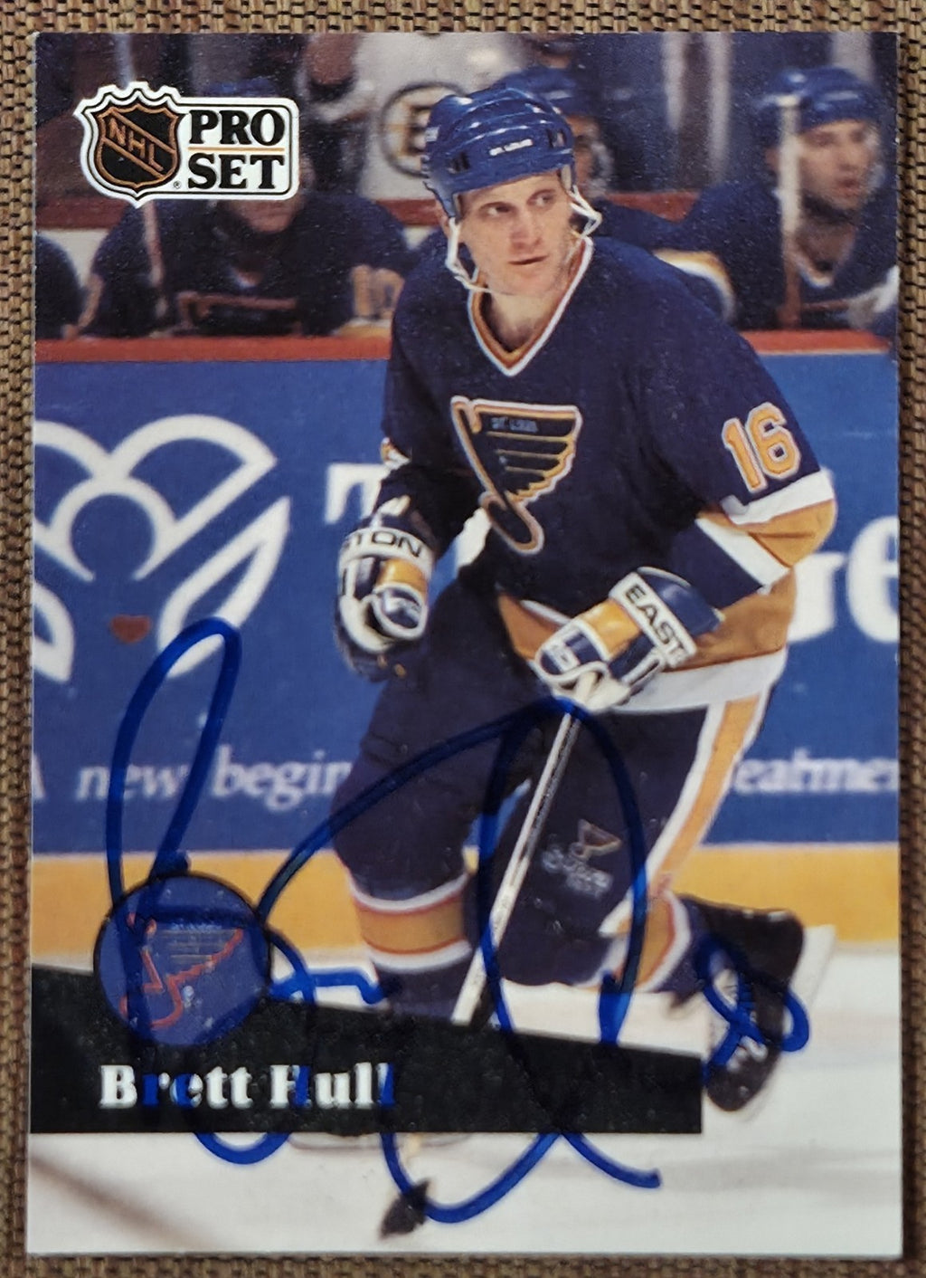 1991 Pro Set #215 Brett Hull St. Louis Blues Original Hockey Card JSA AUTO0