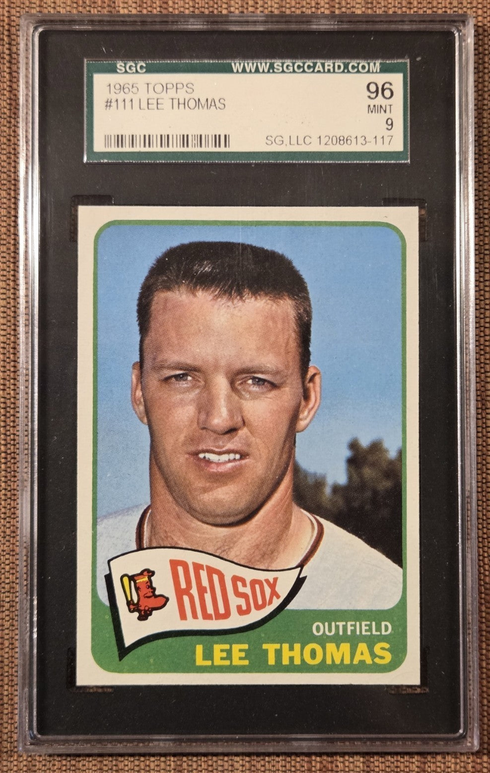 1965 Topps #111 Lee Thomas Boston Red Sox Original Baseball Card SGC 9 Mint0