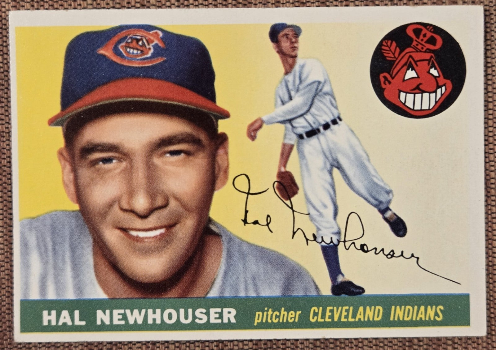 1955 Topps #24 Hal Newhouser Cleveland Indians Authentic Original Baseball Card0