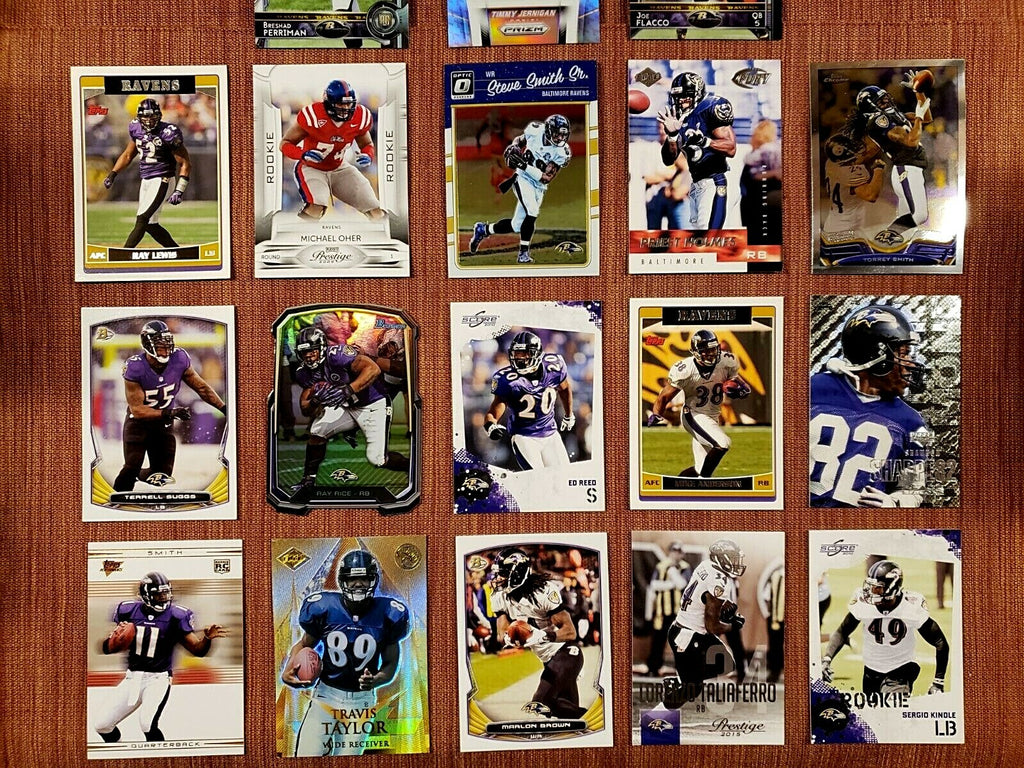 RAVENS FOOTBALL CARDS ALLEN AU RC OHER RC REED RC LEWIS PIERCE REFRACT /499 SUGG2