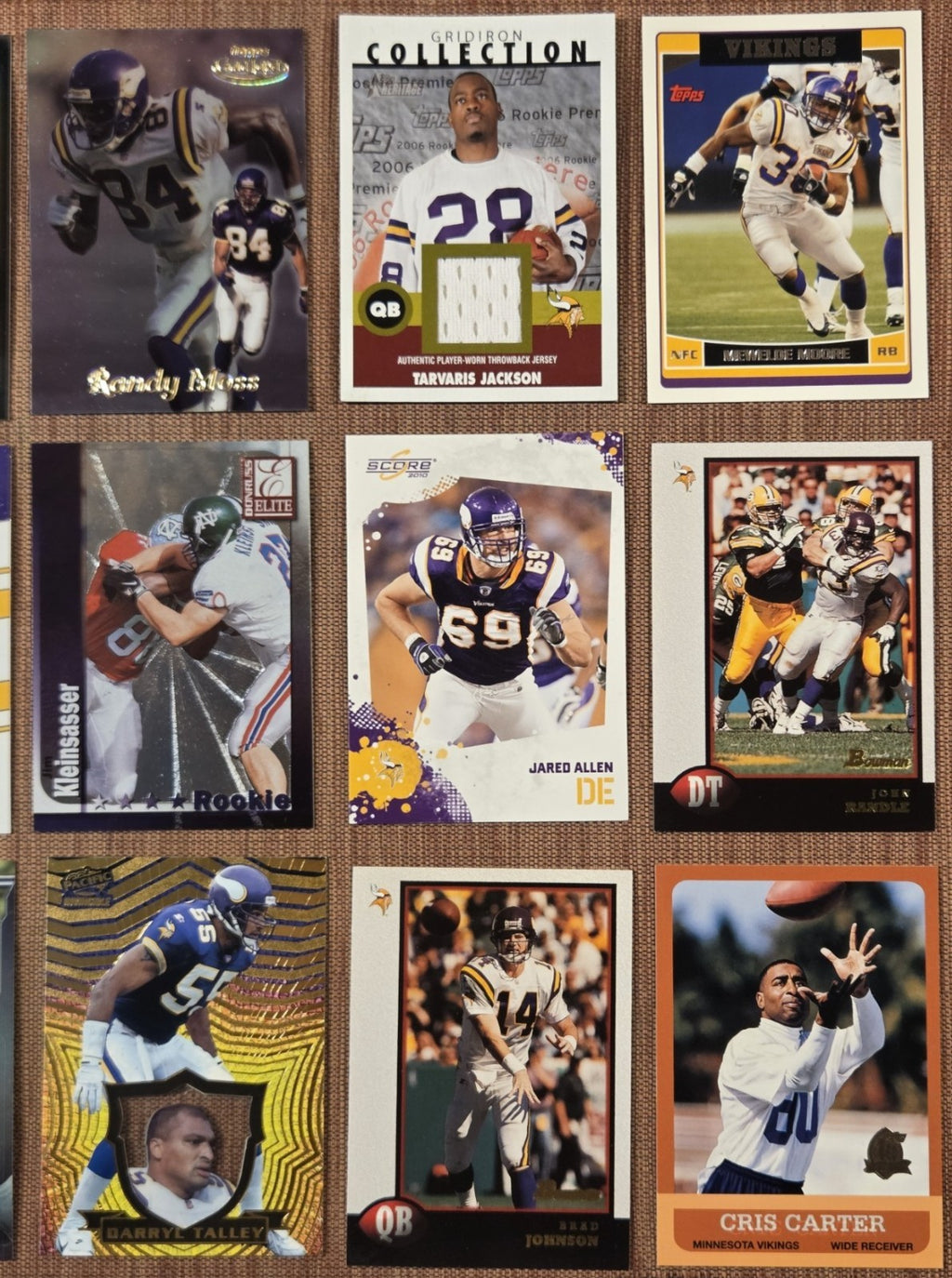 Minnesota Vikings Football Cards Peterson RC Kleinsasser RC Carter Allen Harvin2