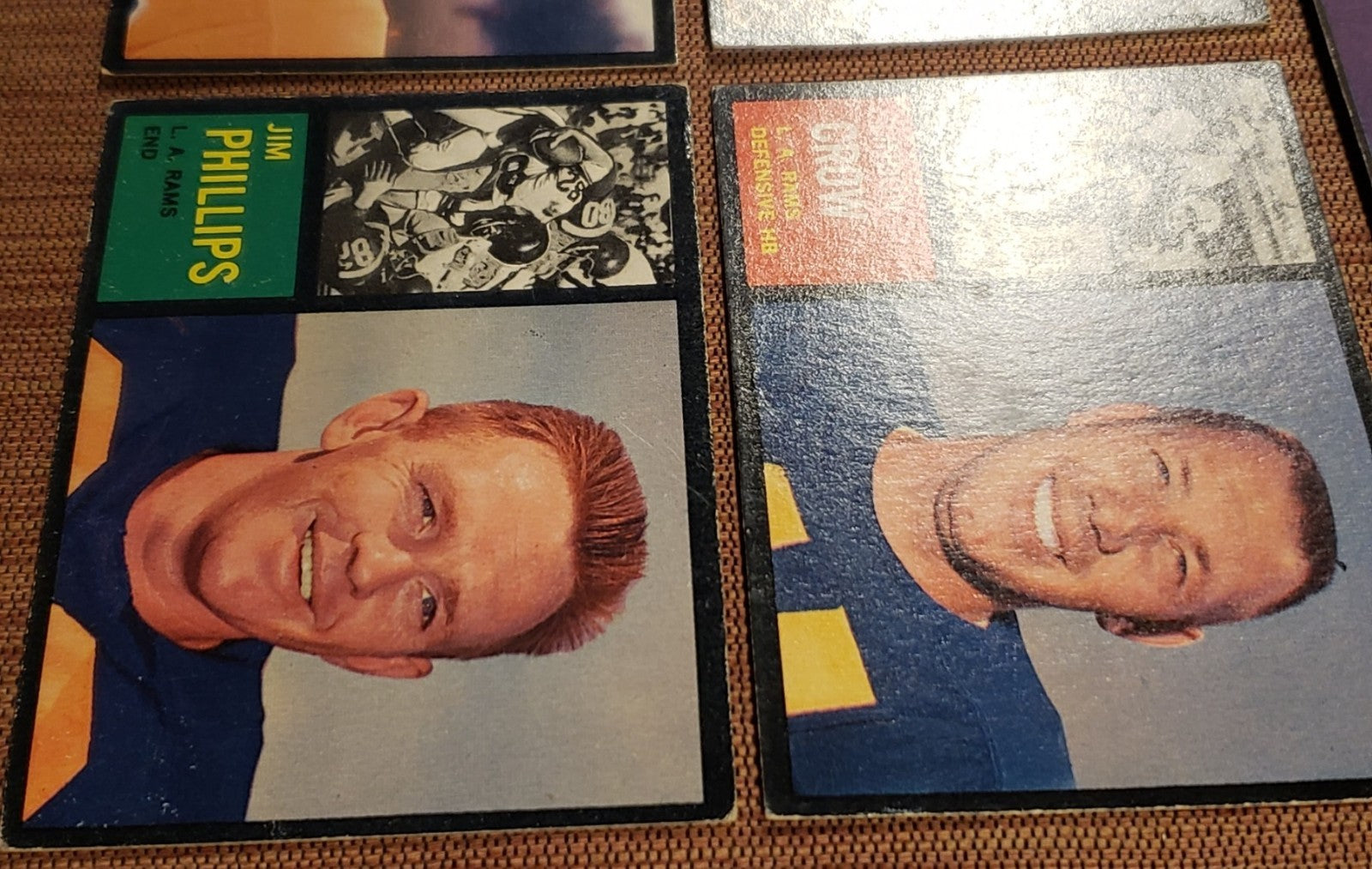 1962 Topps Rams Football Cards Arnett & Matson SP's Villenueva RC Crow Phillips4