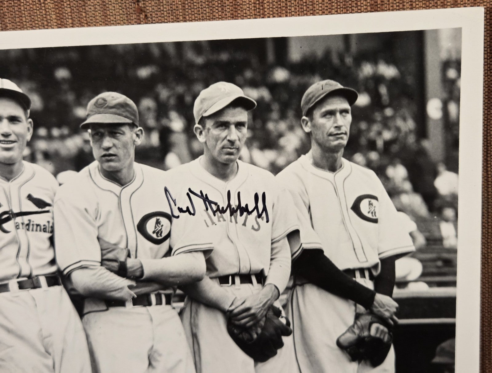 Carl Hubbell Auto New York Giants 1930's Baseball 8x10 Vintage Photo JSA HOF2