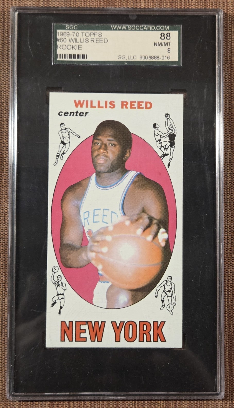 1969 Topps #60 Willis Reed New York Knicks Rookie Basketball Card SGC 8 NM/MT RC0