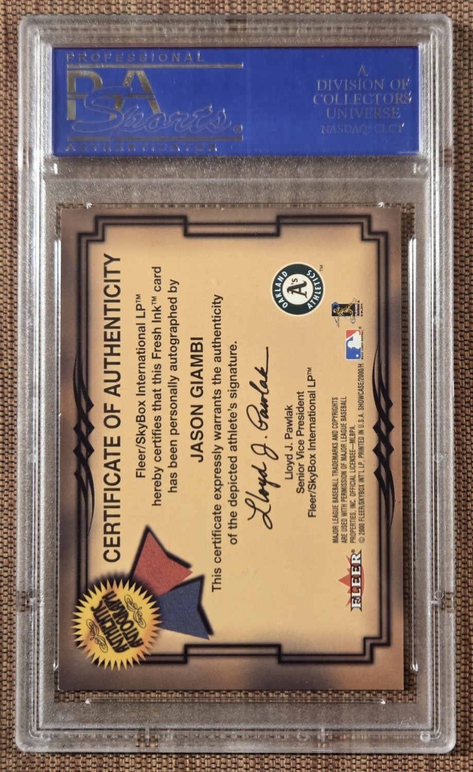 2000 Fleer Showcase Fresh Ink #15 Jason Giambi A's Baseball Card PSA 9 Mint Auto1