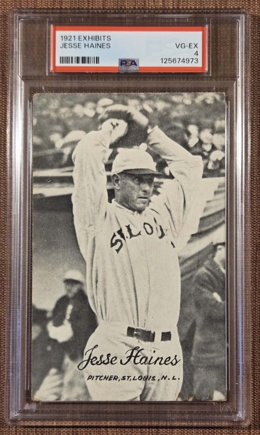 1921 Exhibits Jesse Haines St. Louis Cardinals Reds Baseball Card PSA 4 HOF0