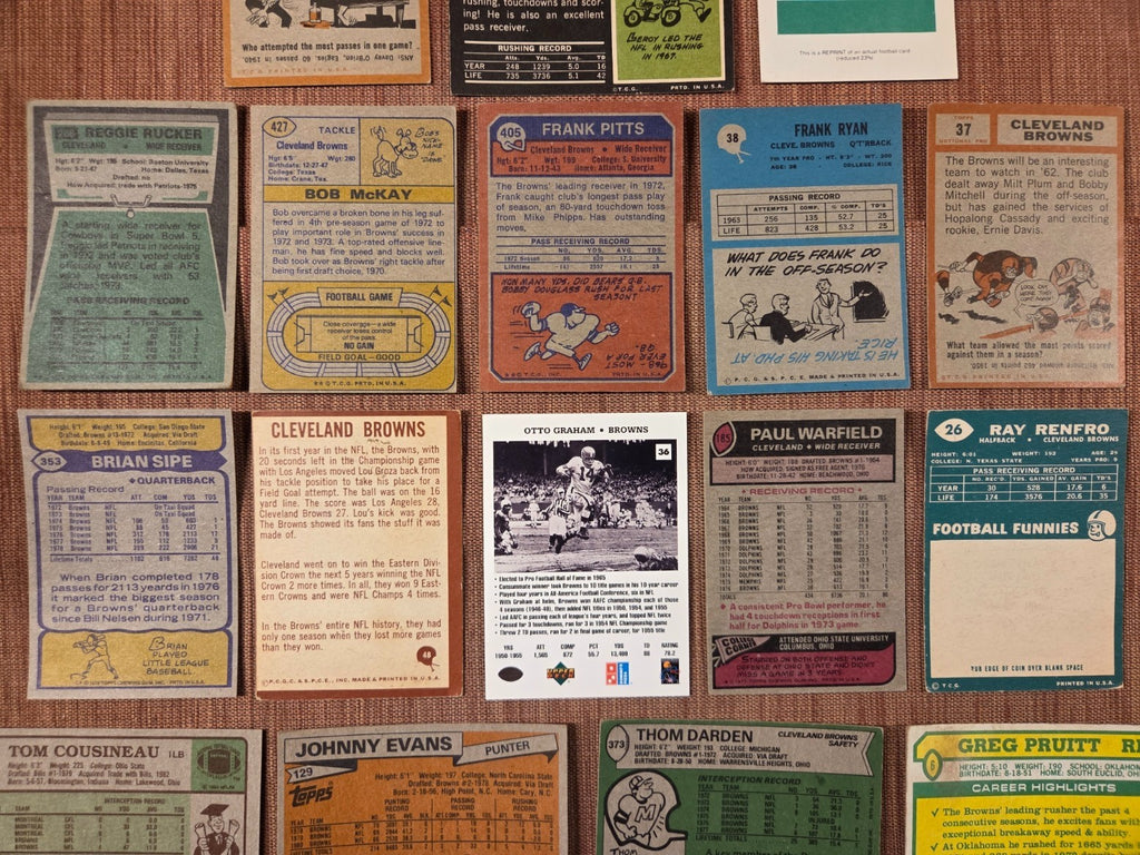 Cleveland Browns Football Cards Jim Brown Kelly Groza Alzado Nelson Warfield5