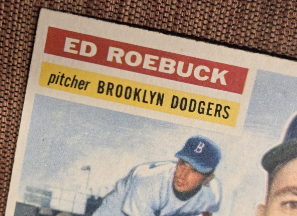 1956 Topps #58 Ed Roebuck Brooklyn Dodgers Authentic Original Baseball Card4