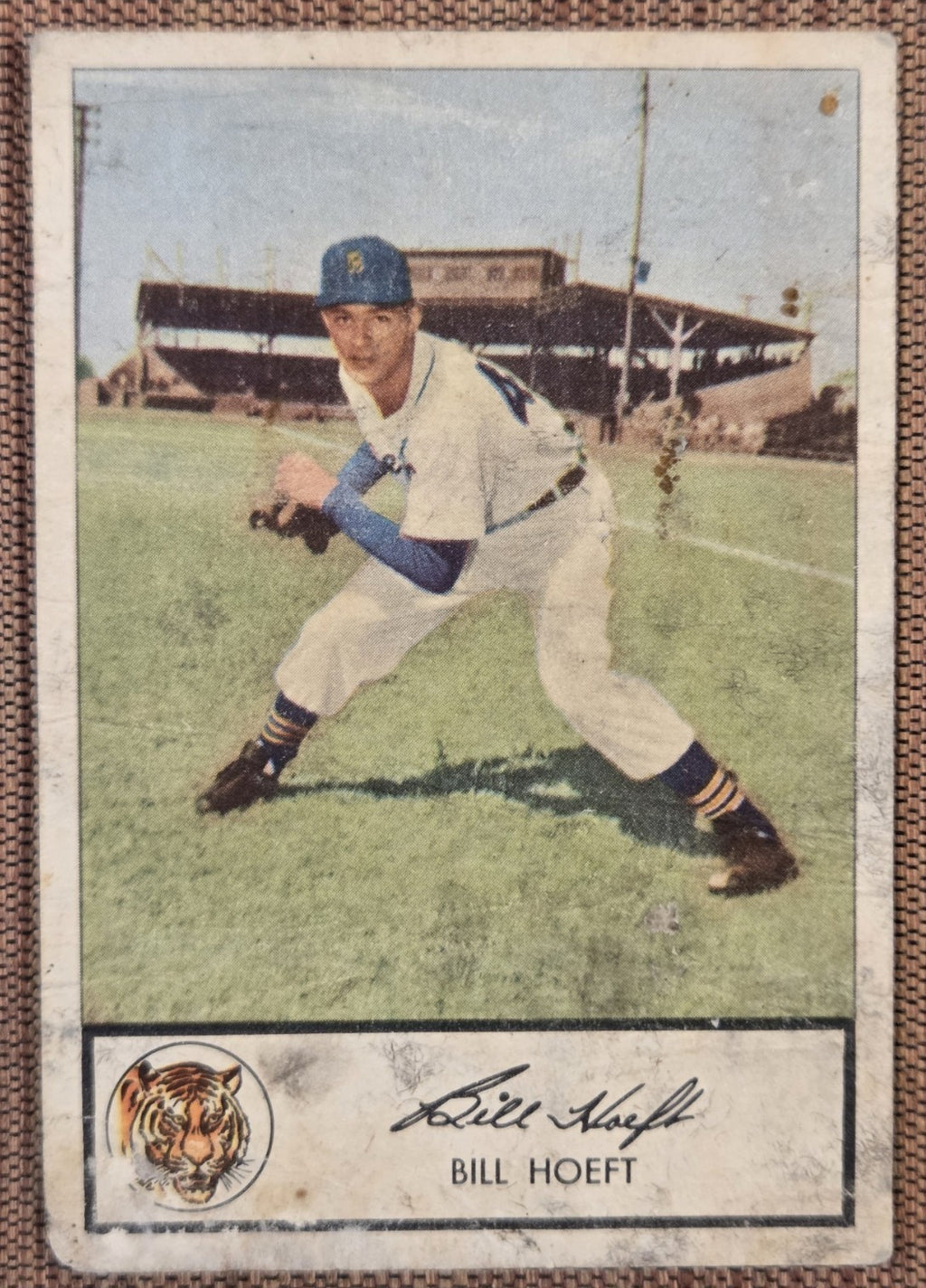 1953 Glendale Meats #15 Billy Hoeft Detroit Tigers Vintage Originl Baseball Card0