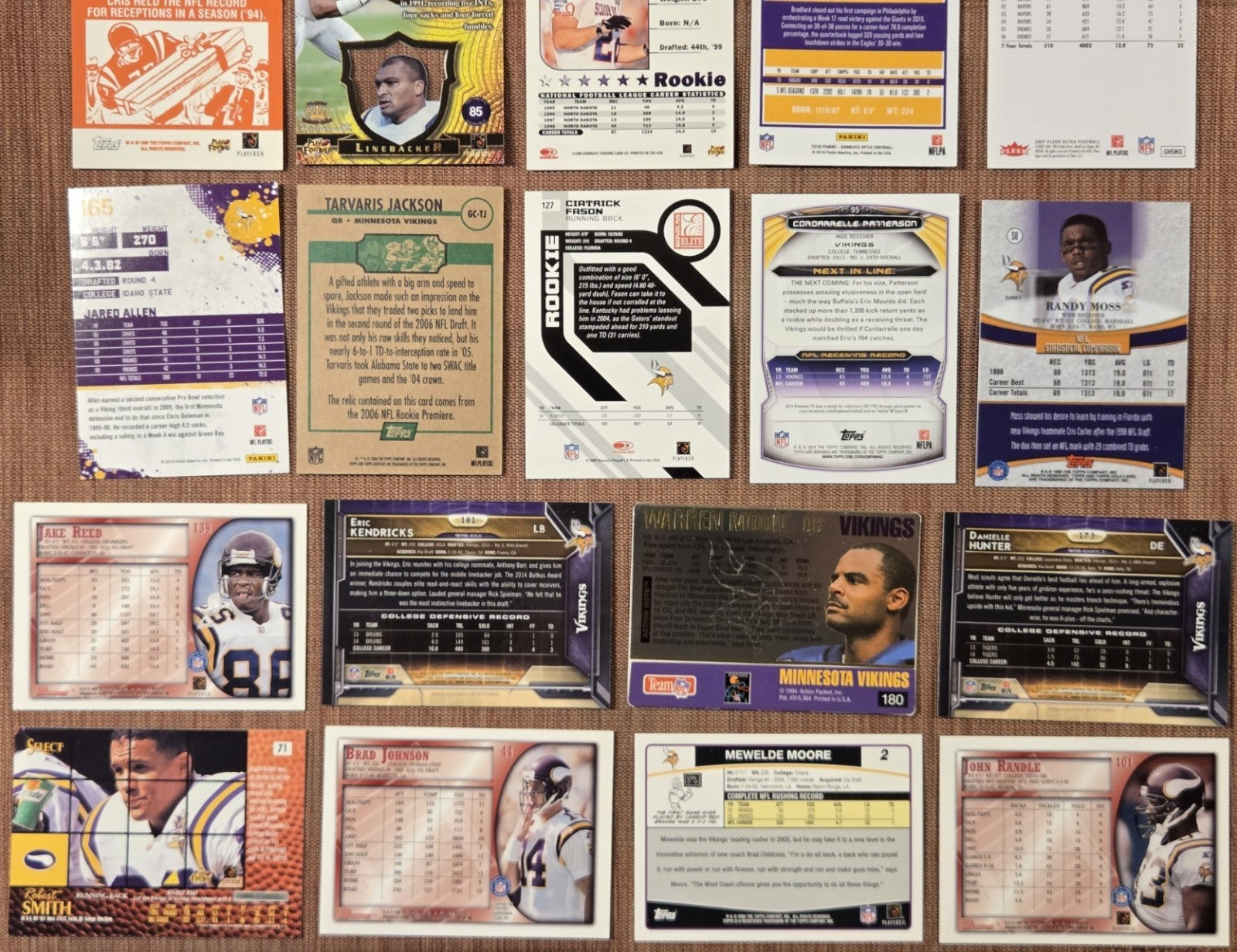 Minnesota Vikings Football Cards Peterson RC Kleinsasser RC Carter Allen Harvin5