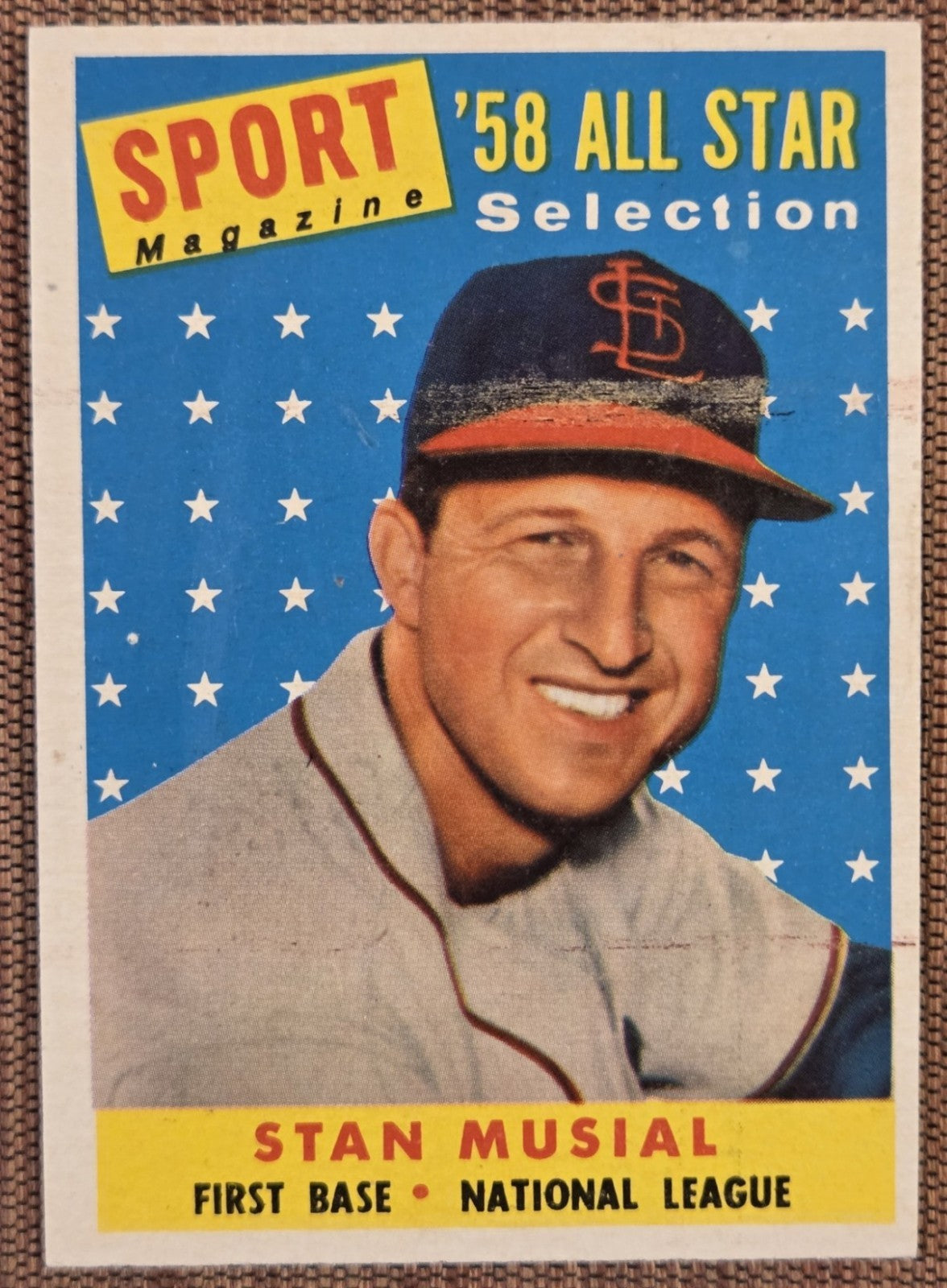 1958 Topps #476 Stan Musial St. Louis Cardinals Original Baseball Card HOF0