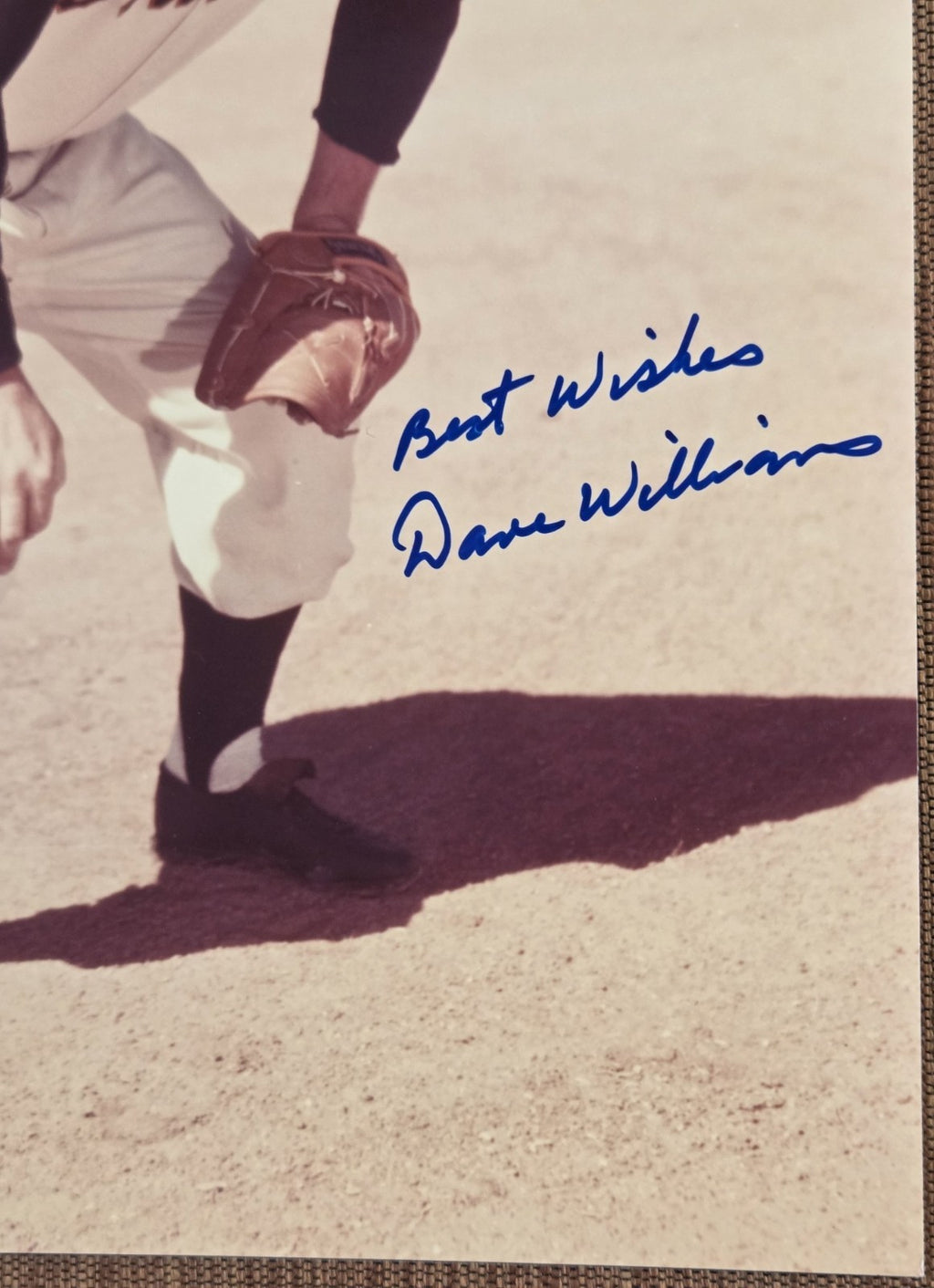 Dave Williams AUTO New York Giants Original Baseball Signed 8 x 10 Photo JSA3
