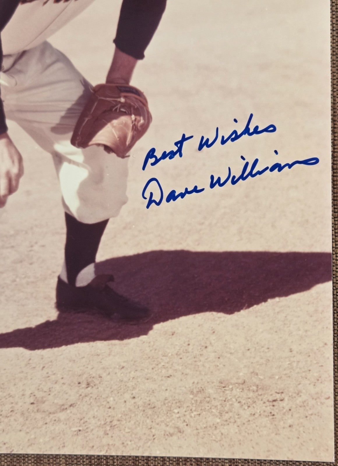 Dave Williams AUTO New York Giants Original Baseball Signed 8 x 10 Photo JSA3