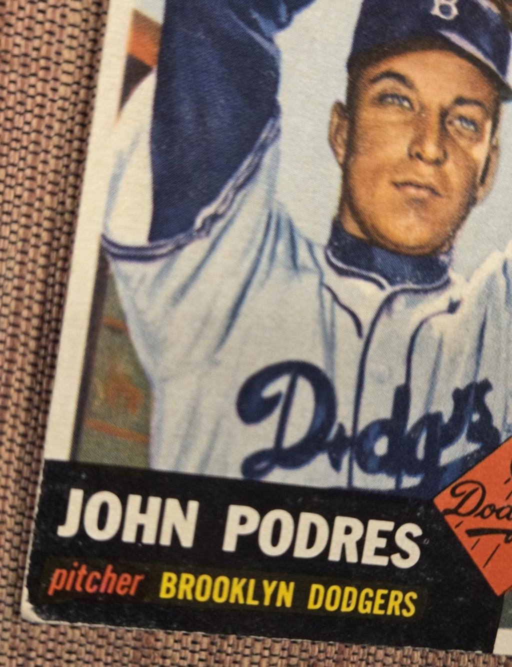 1953 Topps #263 Johnny Podres Brooklyn Dodgers Rookie Original Baseball Card RC2