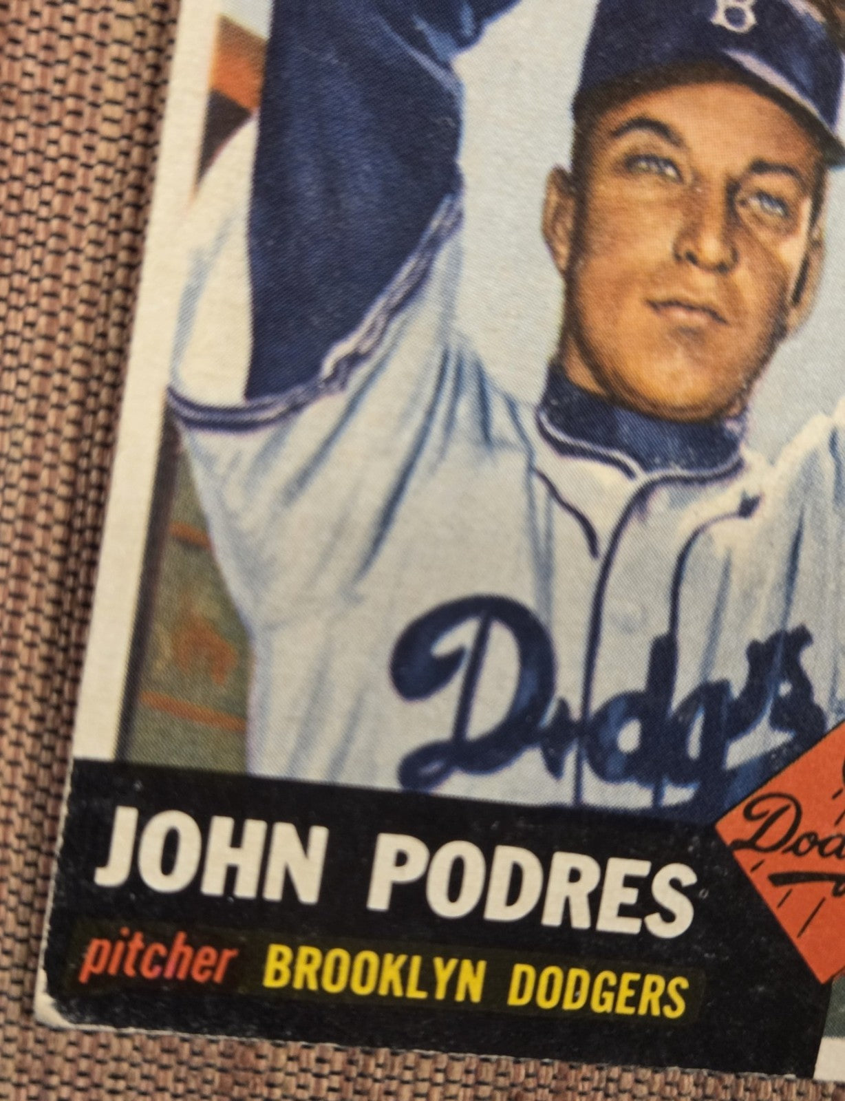 1953 Topps #263 Johnny Podres Brooklyn Dodgers Rookie Original Baseball Card RC2