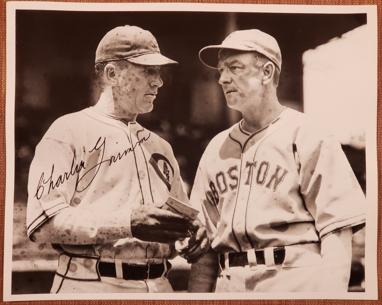 Charlie Grimm Auto Cubs 1930's Baseball 8x10 Vintage Photo JSA Bill McKechnie0
