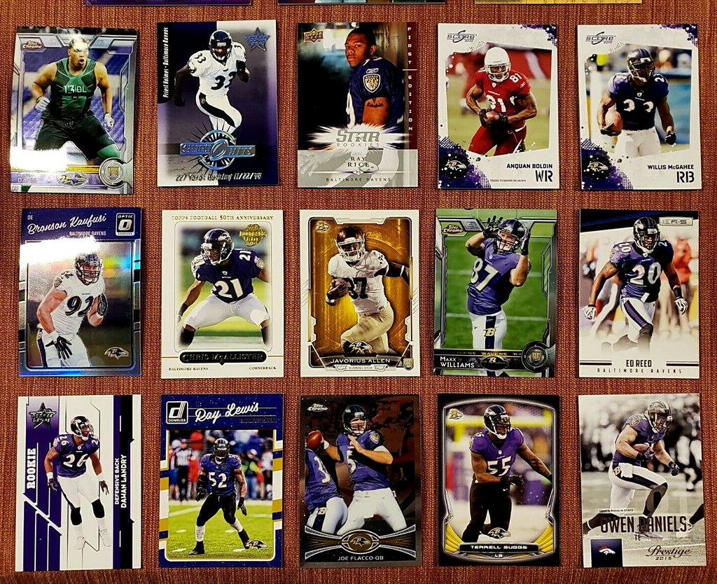RAVENS FOOTBALL CARDS PIERCE JSY /99 LANDRY RC /599 REED OHER RC RICE RC LEWIS1