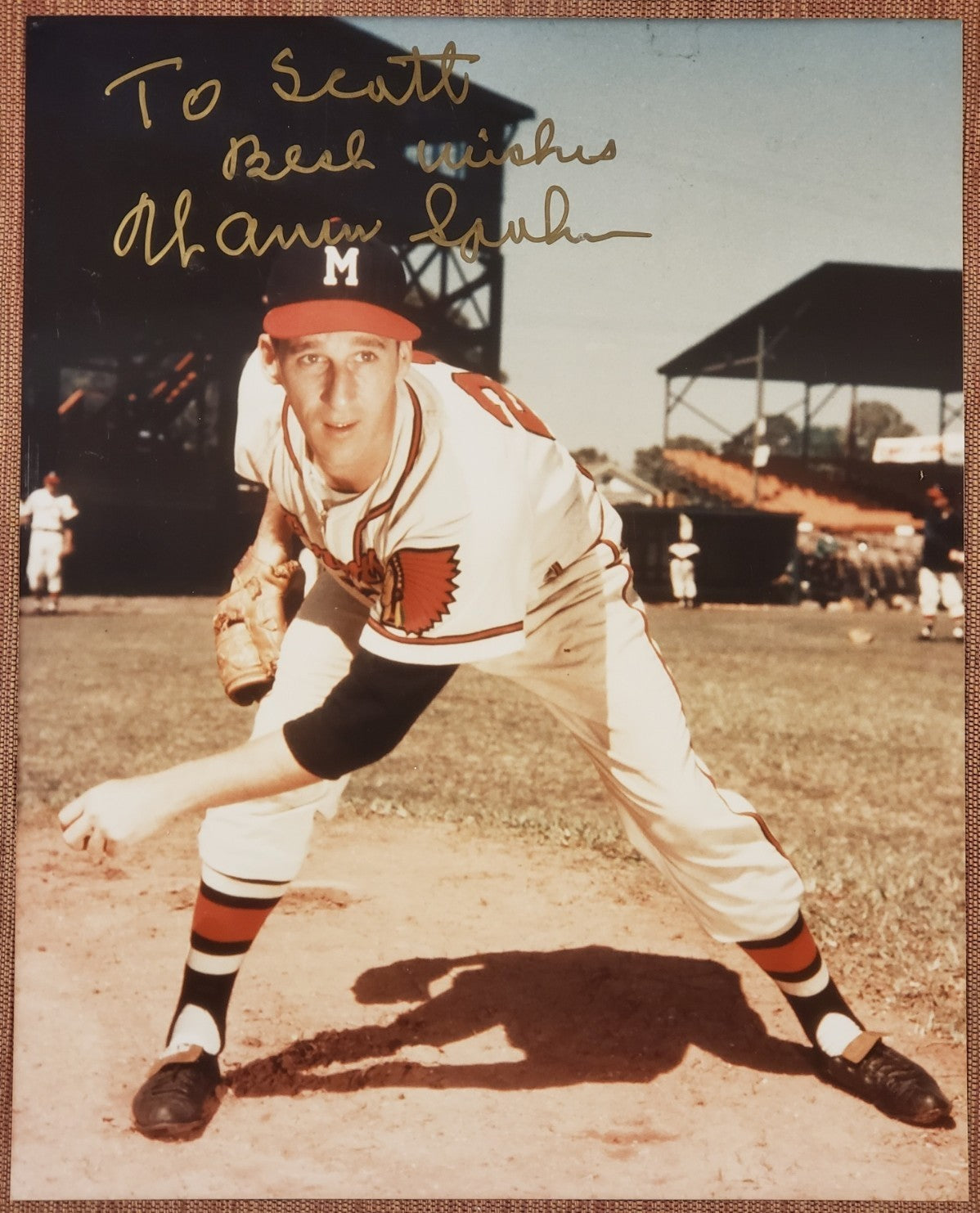 Warren Spahn Auto Milwaukee Braves Vintage Original Baseball 8x10 Photo JSA HOF0