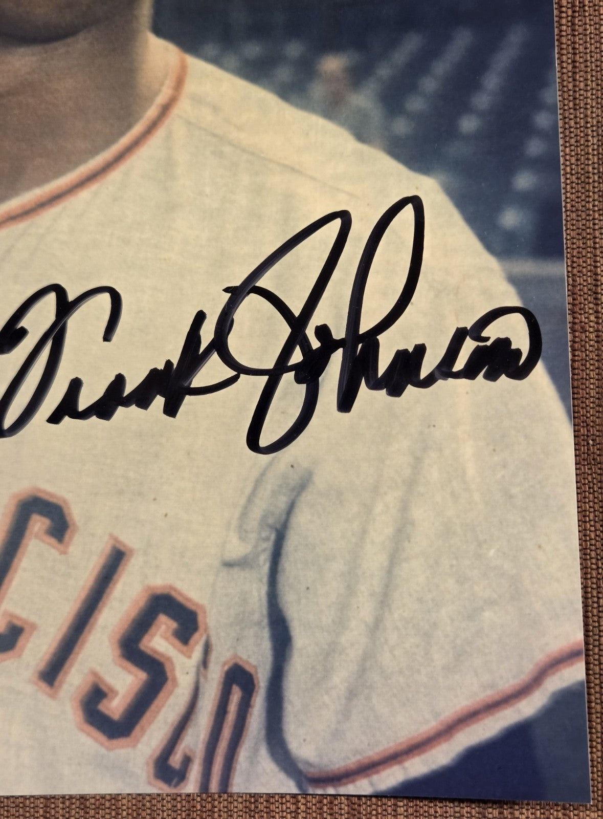 Frank Johnson AUTO San Francisco Giants Baseball Signed Vintage 8 x 10 Photo JSA3