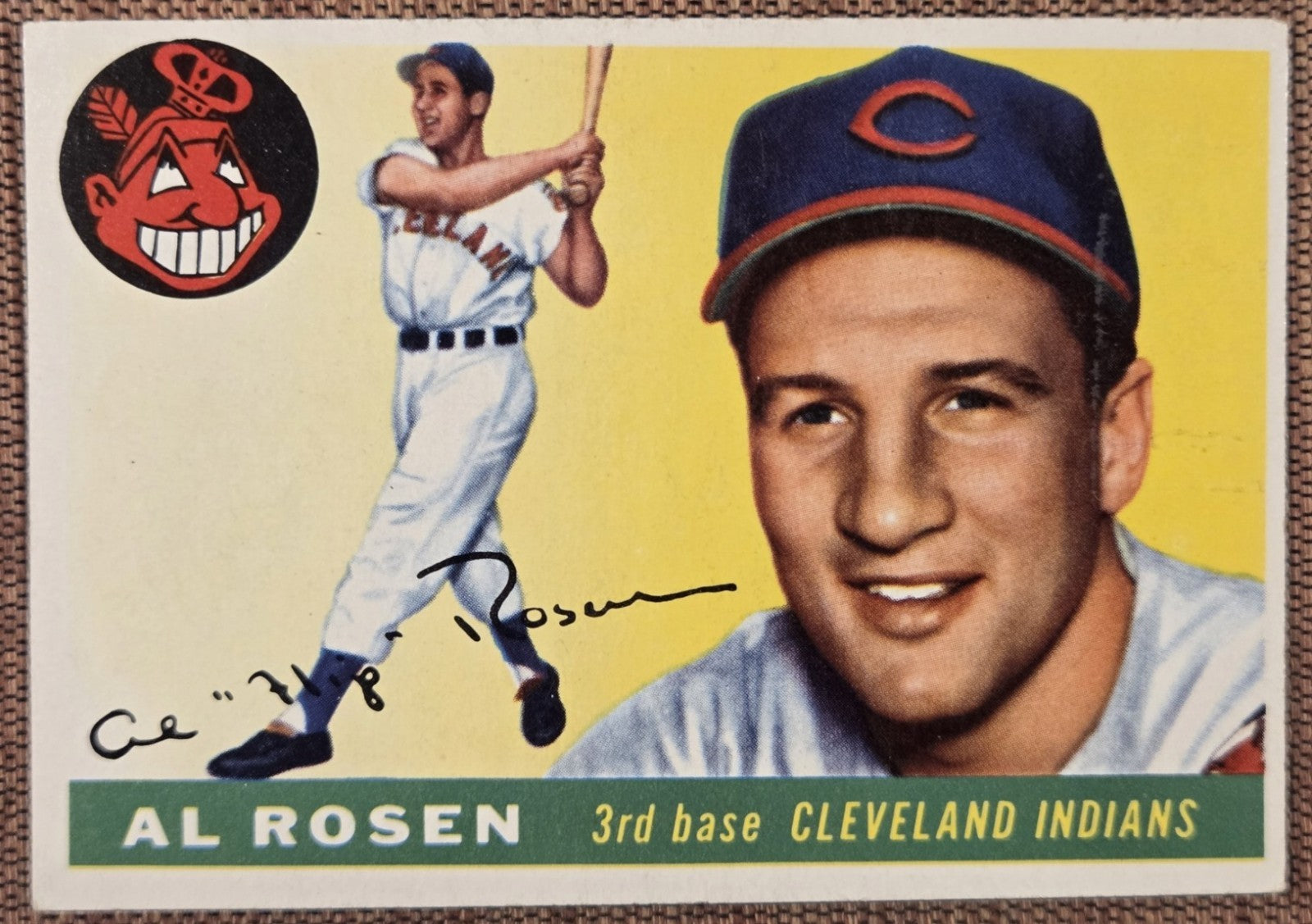 1955 Topps #70 Al Rosen Cleveland Indians Authentic Original Baseball Card0