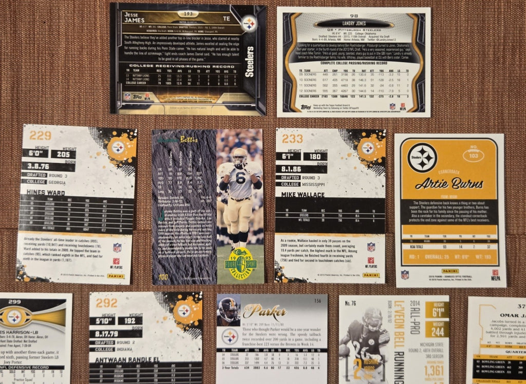 Pittsburgh Steelers Football Cards Roethlisberger Bettis RC Ward Polamalu Dobbs4