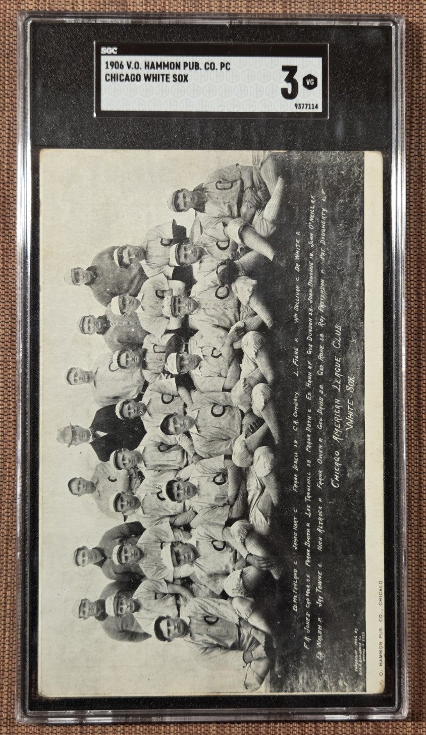 1906 V.O. Hammon White Sox Baseball Card SGC 3 Ed Walsh Comiskey Smith Owen Hahn0