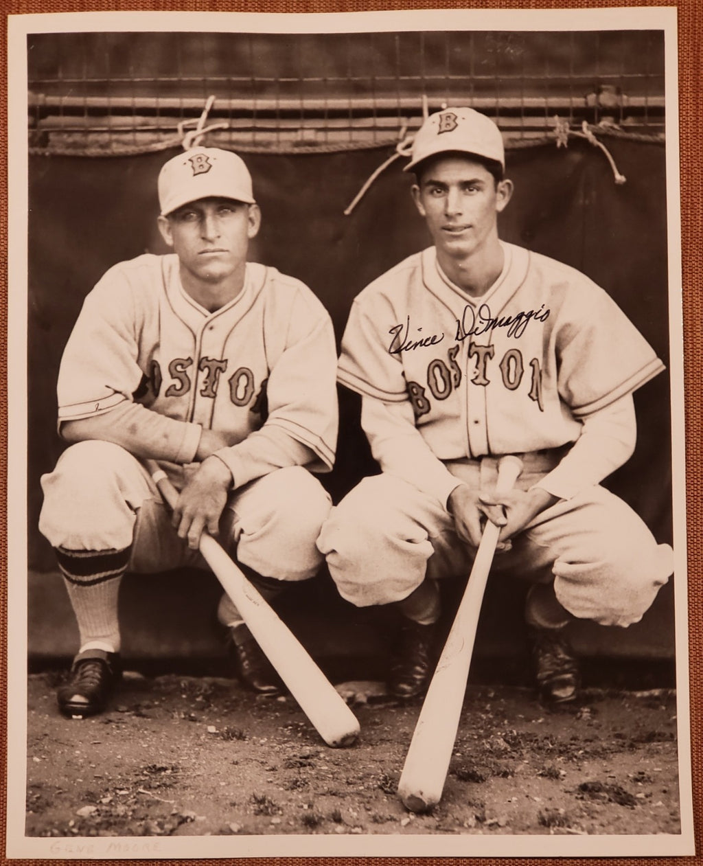 Vince DiMaggio Auto Boston Braves 1930's Baseball 8x10 Photo JSA Gene Moore0