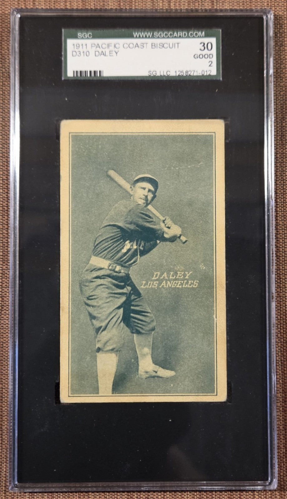 1911 Pacific Coast Biscuit D310 Thomas Daley Angels Baseball Card SGC 2 POP 10