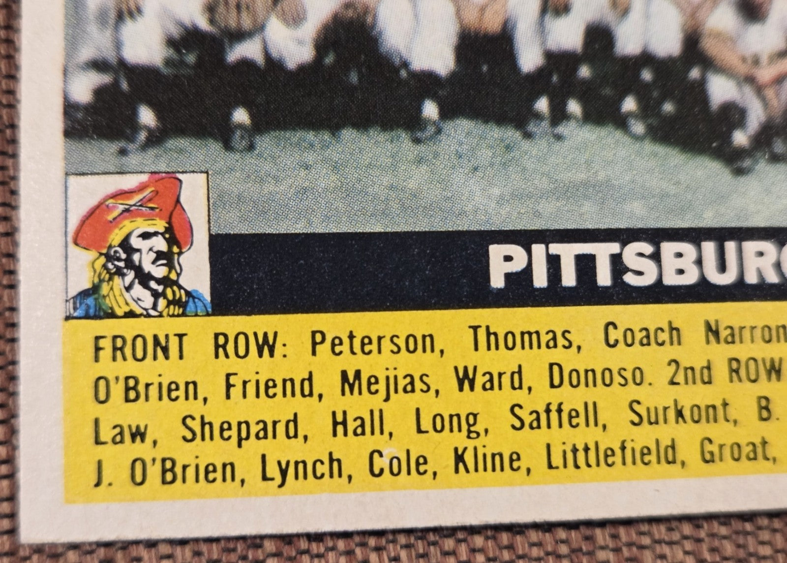 1956 Topps #121 Pittsburgh Pirates Baseball Card Clemente Friend Law Groat4