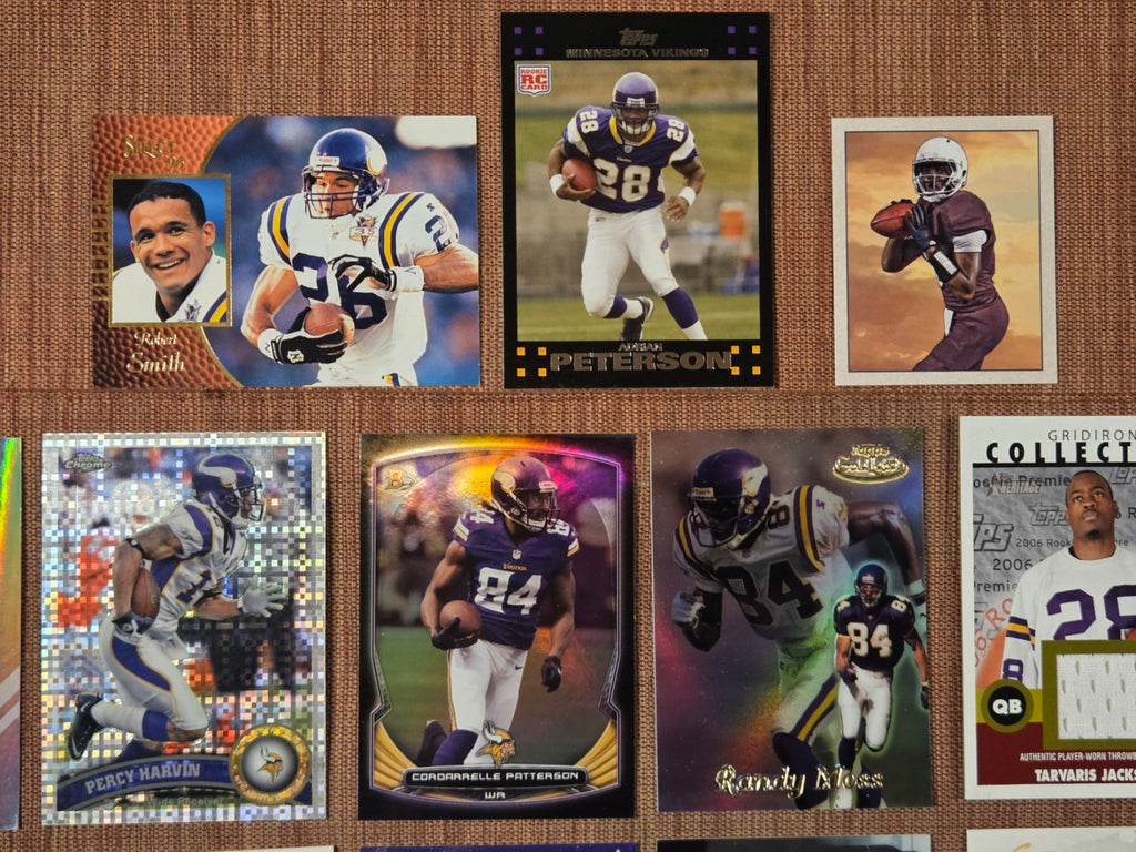 Minnesota Vikings Football Cards Peterson RC Kleinsasser RC Carter Allen Harvin3