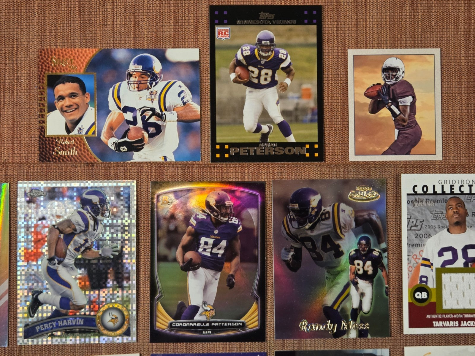 Minnesota Vikings Football Cards Peterson RC Kleinsasser RC Carter Allen Harvin3