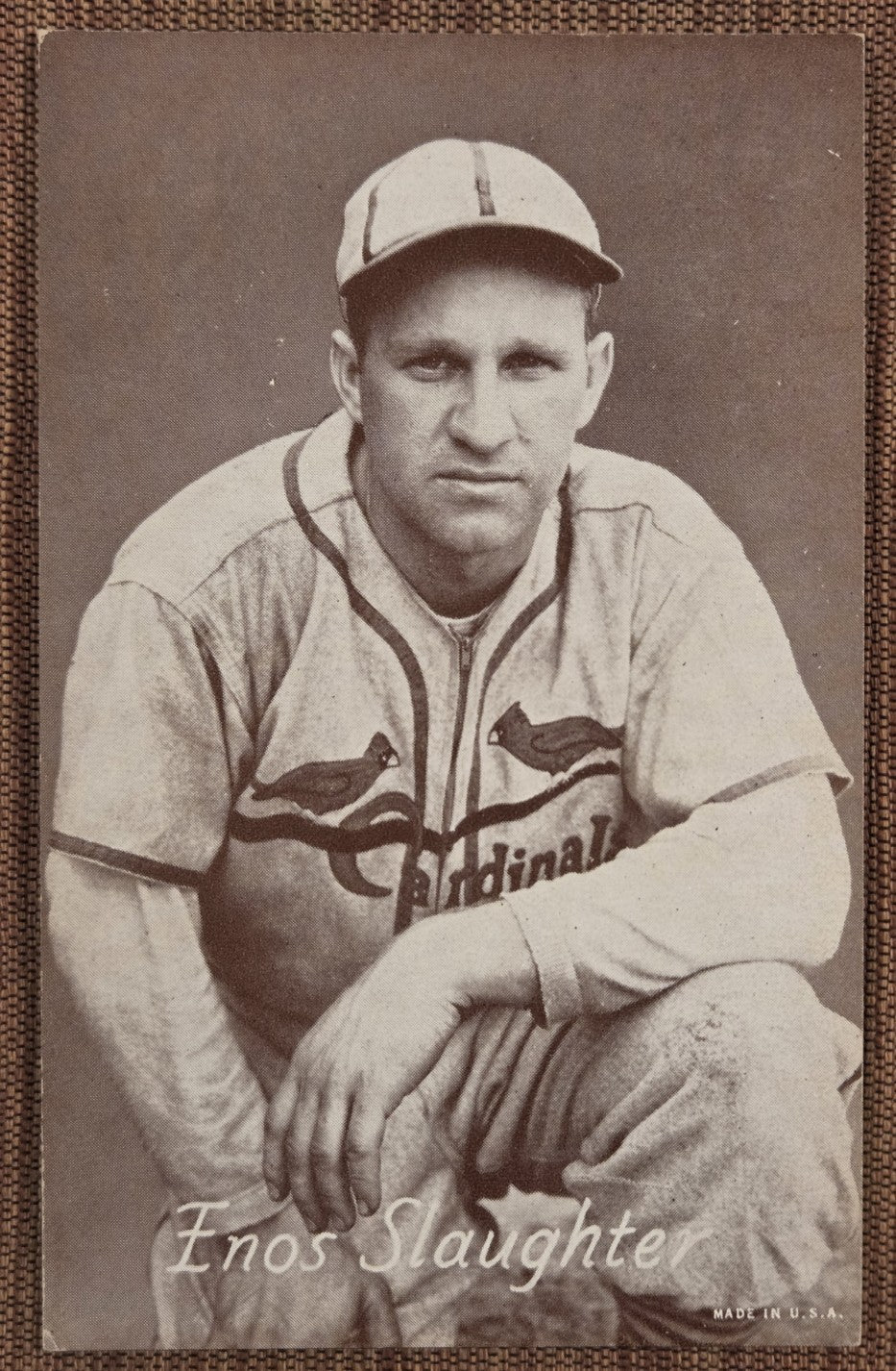 1947 Exhibits Enos Slaughter St. Louis Cardinals Original Baseball Card HOF0