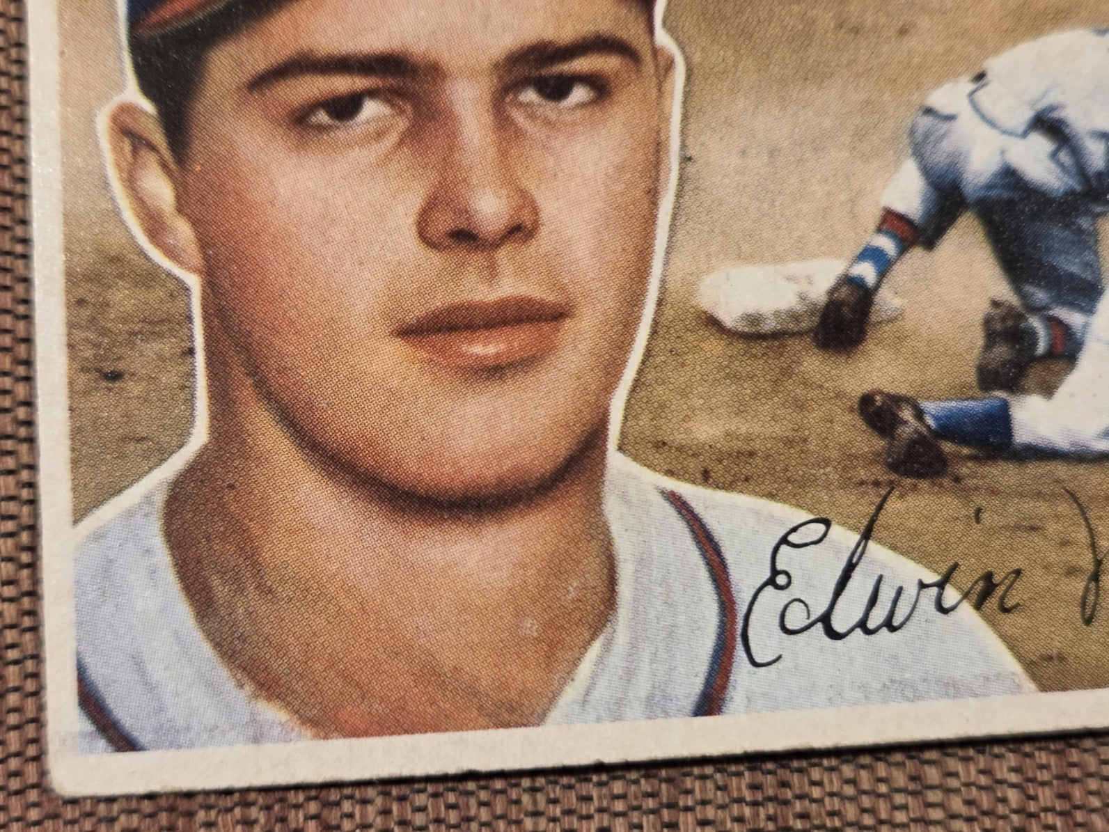 1956 Topps #107 Eddie Mathews Milwaukee Braves Original Baseball Card HOF4