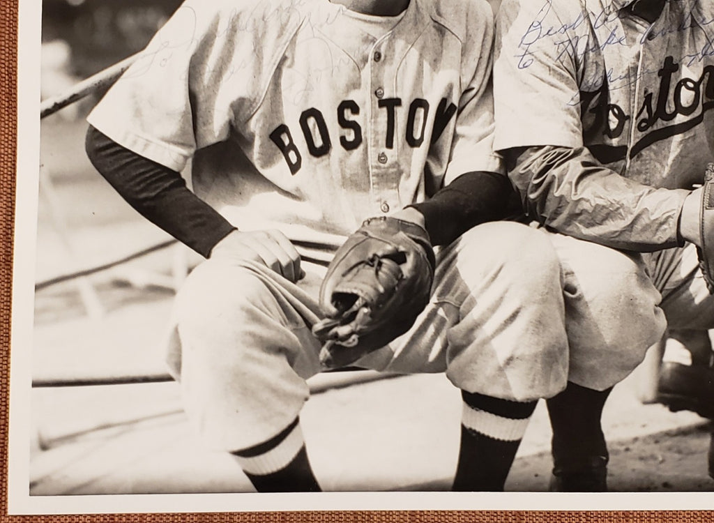 Dom DiMaggio Johnnie Hopp Auto Red Sox 1940's Baseball 8x10 Vintage Photo JSA2