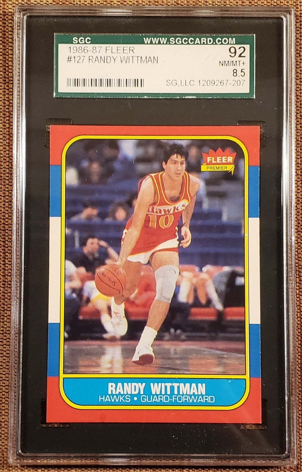 1986 Fleer #127 Randy Wittman Atlanta Hawks Original Basketball Card SGC 8.50