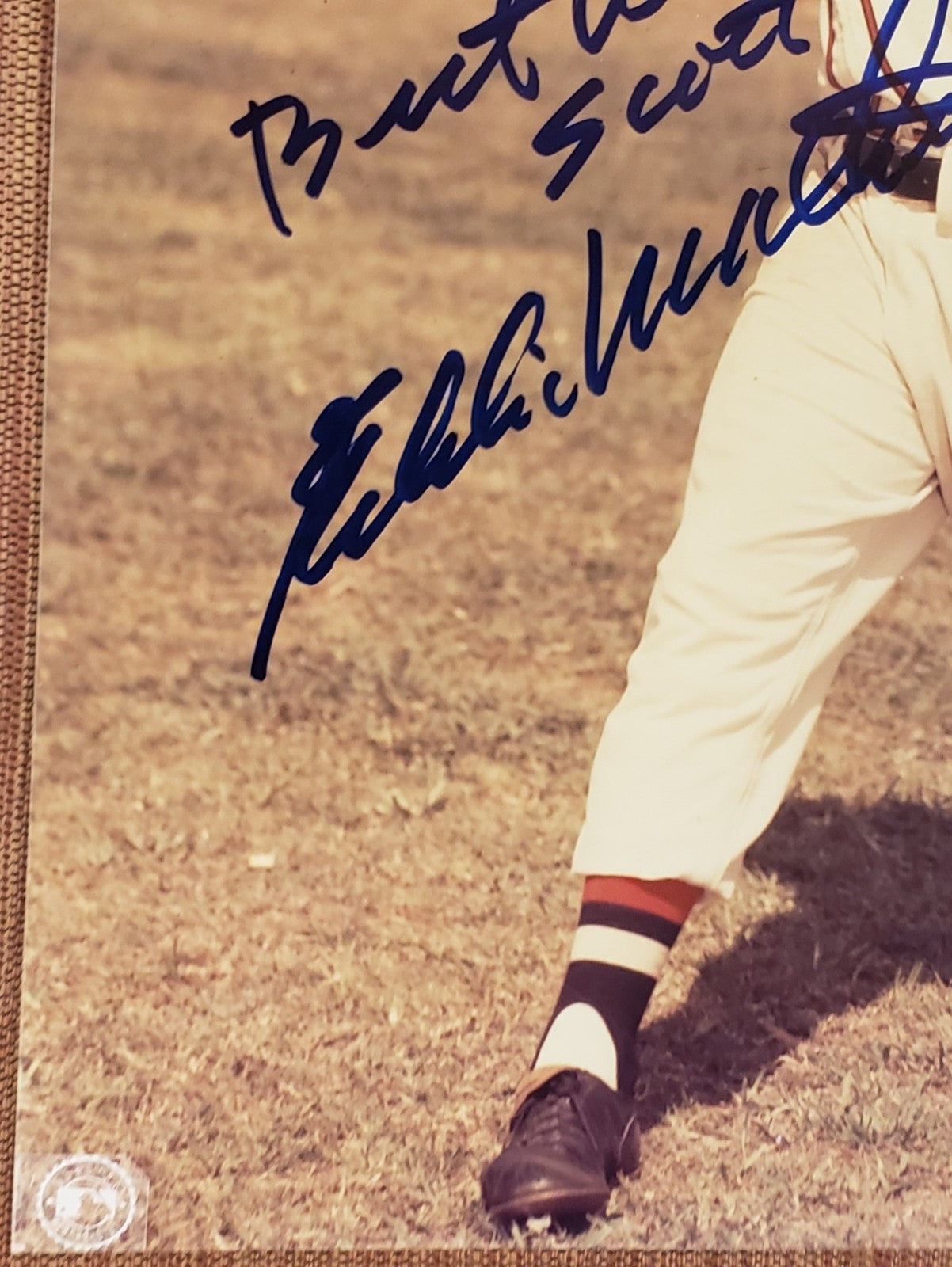 Ed Mathews Auto Milwaukee Braves Vintage Original Baseball 8x10 Photo JSA HOF4