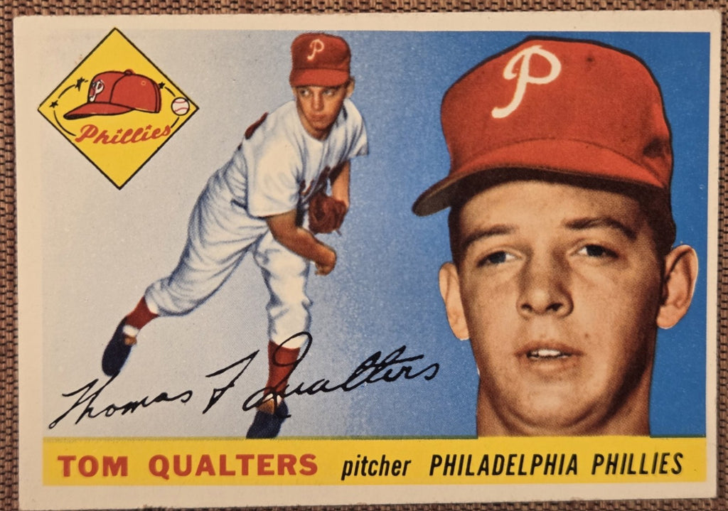 1955 Topps #33 Tom Qualters Philadelphia Phillies Vintage Original Baseball Card0