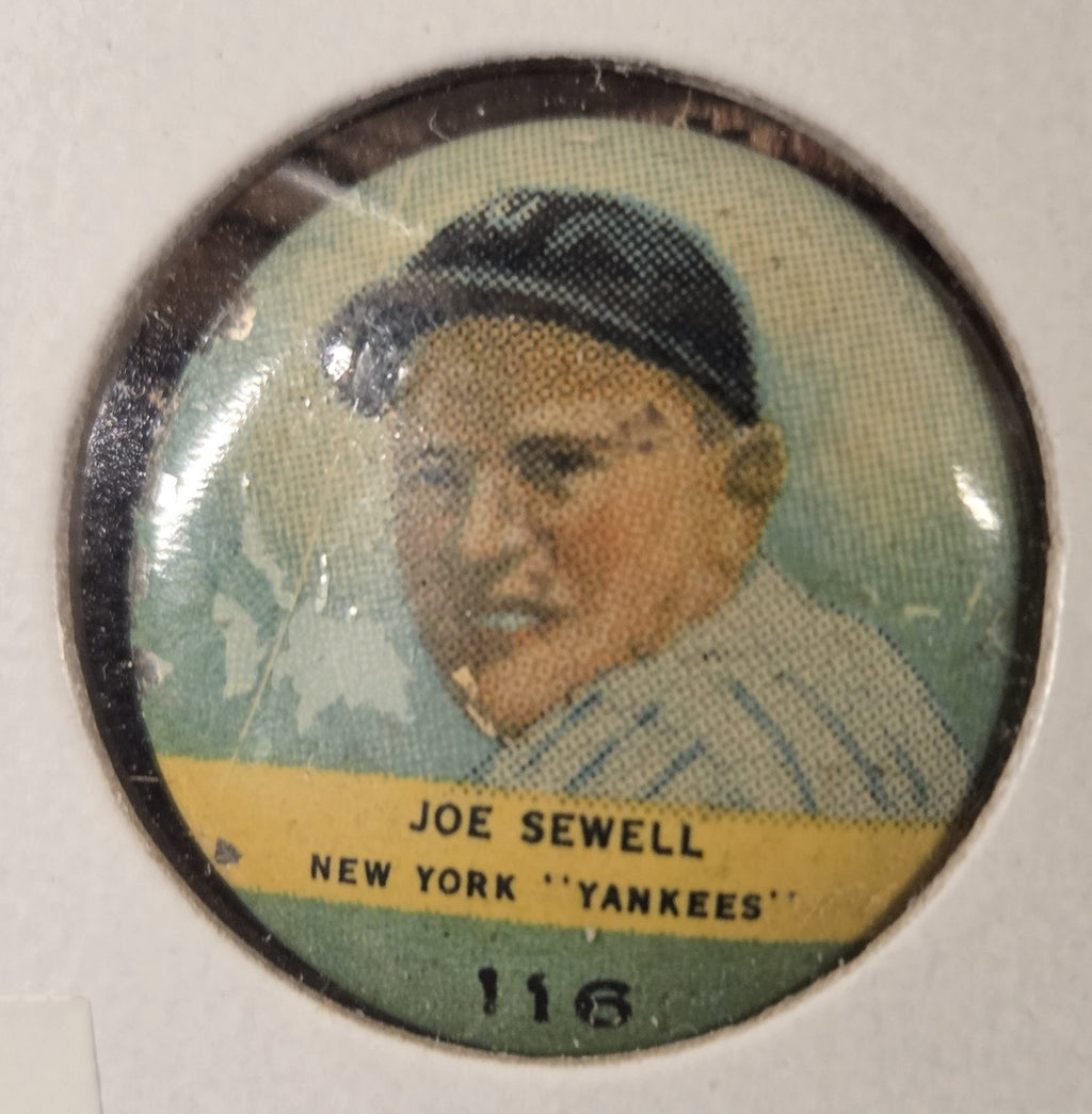 1932 Orbit Gum PR2 #116 Joe Sewell New York Yankees Original Baseball Pin HOF1