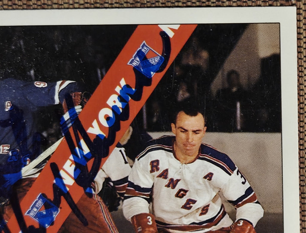 1991 Ultimate #2 Andy Bathgate Harry Howell Rangers Hockey Card JSA AUTO HOF3