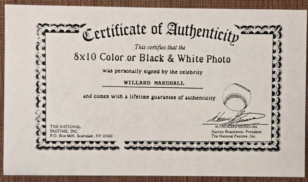 Willard Marshall AUTO New York Reds White Sox Baseball Signed 8 x 10 Photo JSA6