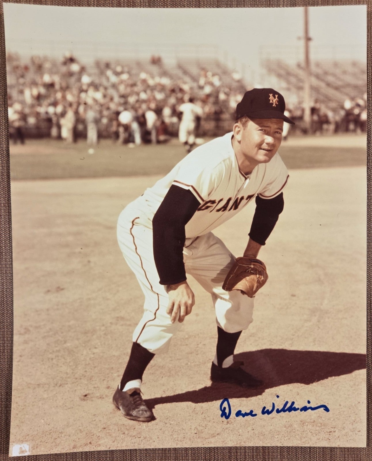 Dave Williams AUTO New York Giants Original Baseball Signed 8 x 10 Photo JSA0