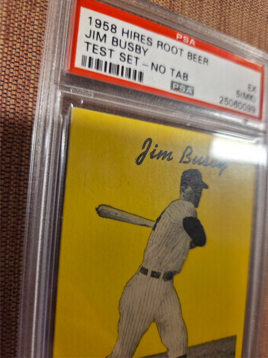 1958 Hires Root Beer Test NT Jim Busby Baltimore Orioles Baseball Card PSA 5 MK2