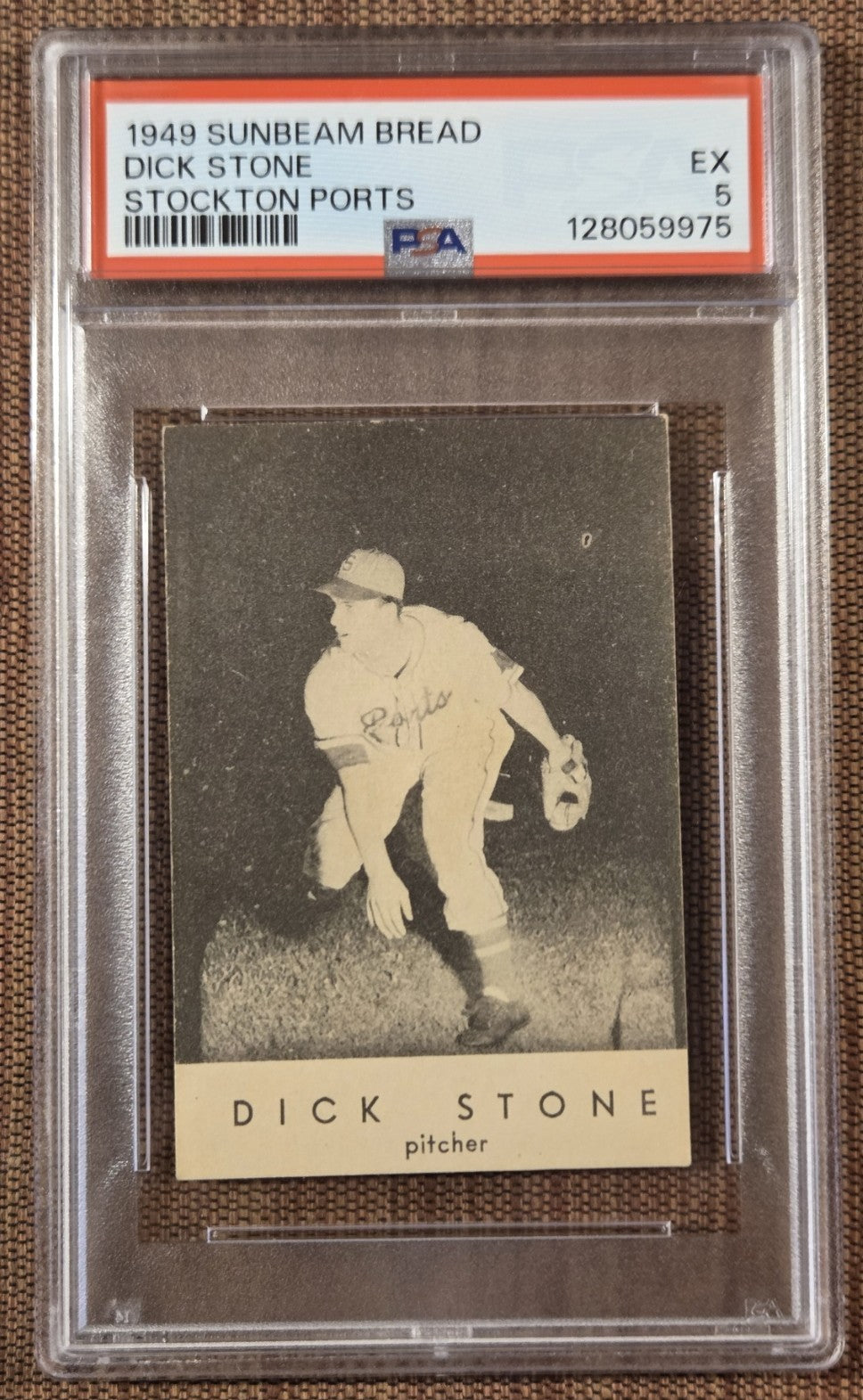 1949 Sunbeam Bread Dick Stone Stockton Ports Baseball Card PSA 5 Only Graded0
