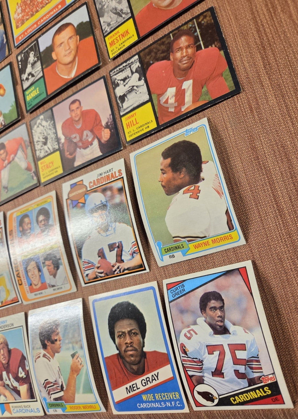Topps Cardinals Football Cards Dierdorf Gray Metcalf Wehrli Anderson Gautt SP RC5