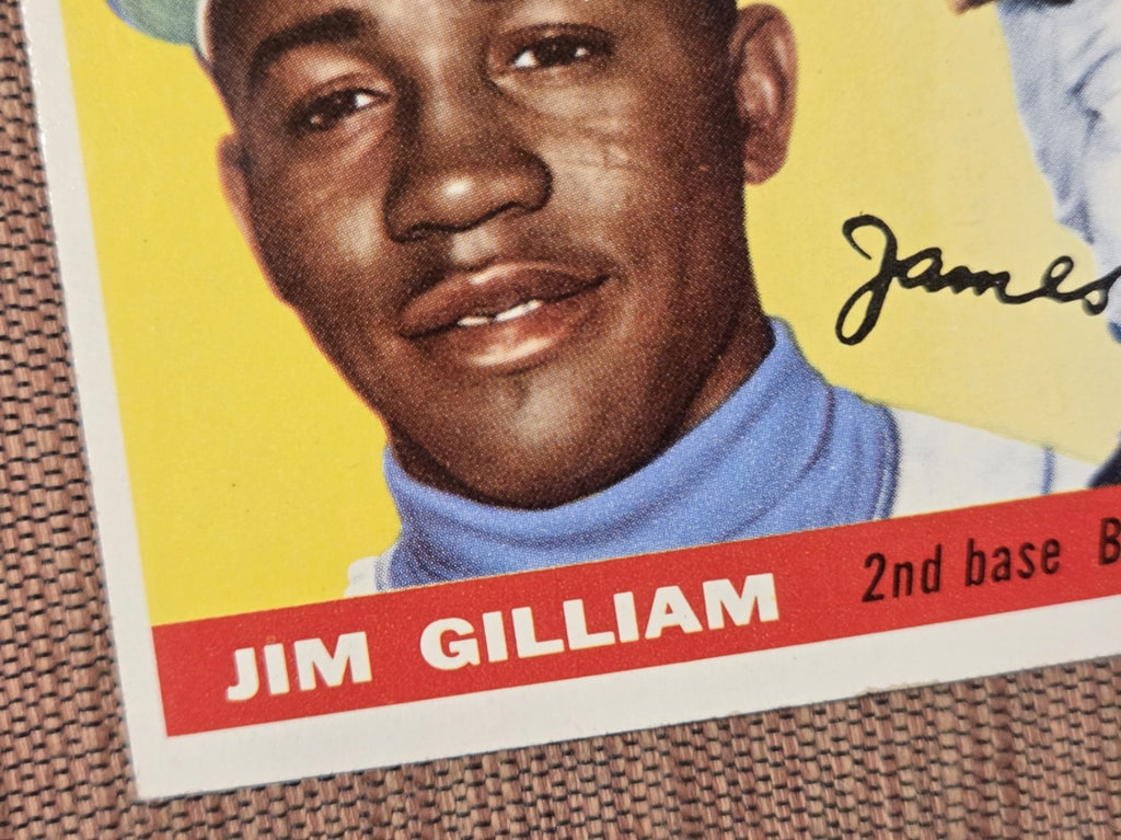 1955 Topps #5 Jim Gilliam Brooklyn Dodgers Authentic Original Baseball Card3
