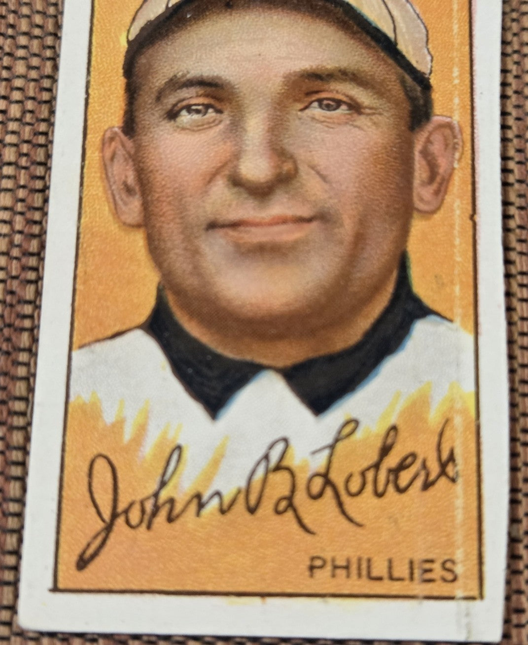 1912 Hassan Triple Folders T202 Hans Lobert Phillies Giants Cut Baseball Card1