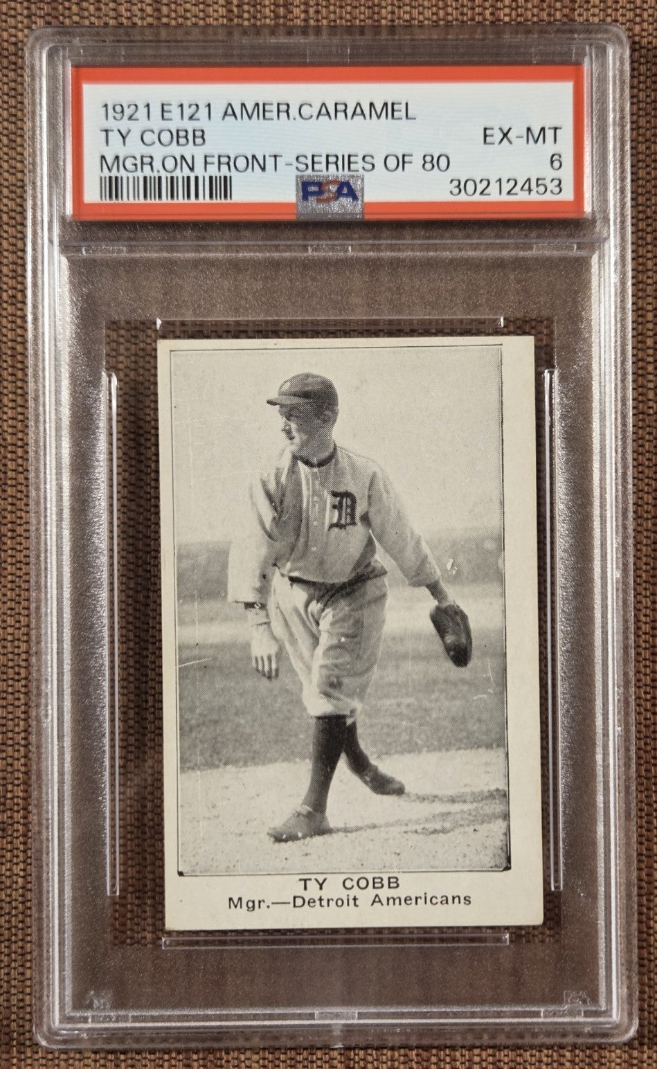 1921 American Caramel Set of 80 E121  Ty Cobb Detroit Tigers Baseball Card PSA 60